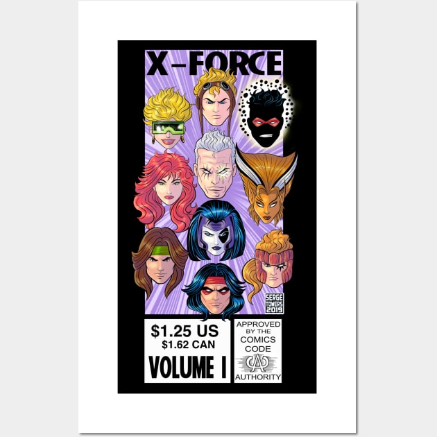 X-Force Comic Corner Box Wall Art by sergetowers80